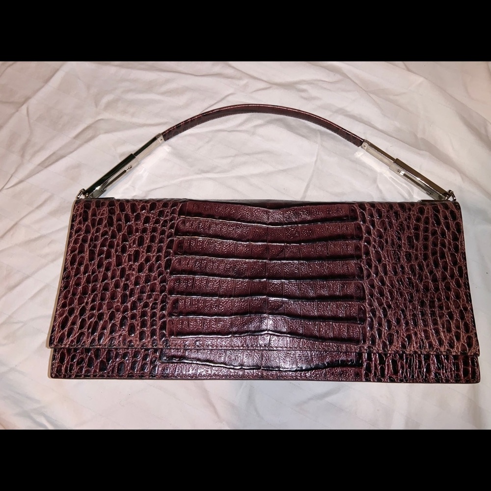 ANTONIO MELANI. Brown leather,,snake skin style